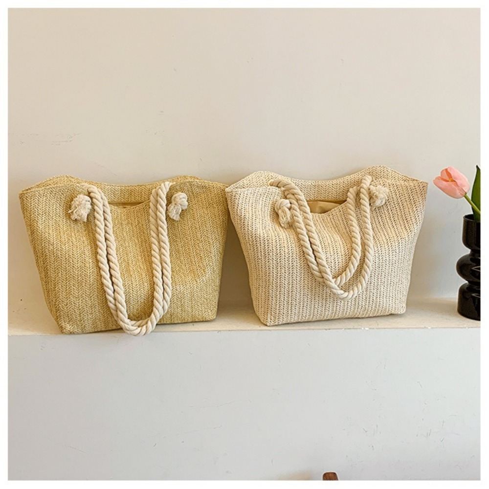 Women'S Raffia Bags - Новая летняя пляжная сумка-тоут большой вместимости